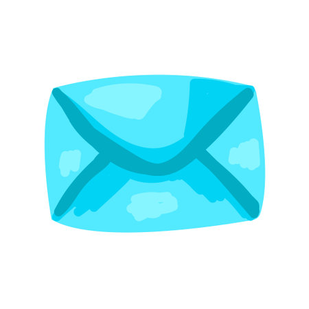 Vector flat drawn isolated illustration with a closed letter envelope. Concept of correspondence, mail, parcels. You can use the element in web design, banners, etc.のイラスト素材