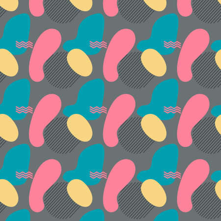 Vector abstract geometric pattern on a gray background. It can be used in textiles, wrappers, web design, etc.のイラスト素材