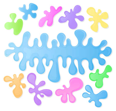 multicolored, various forms blots of a paintのイラスト素材