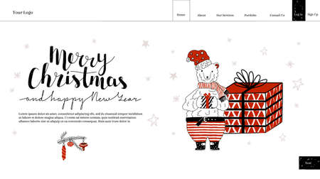 a landing, home page layout with textのイラスト素材