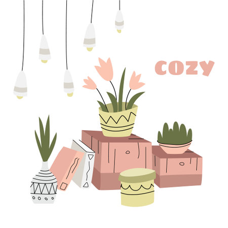 Vector illustration with a set of household items.のイラスト素材