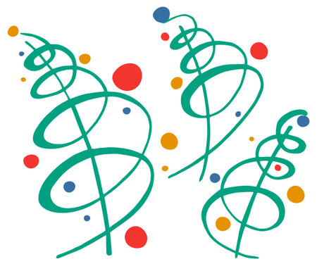 a set of three simplified Christmas treesのイラスト素材