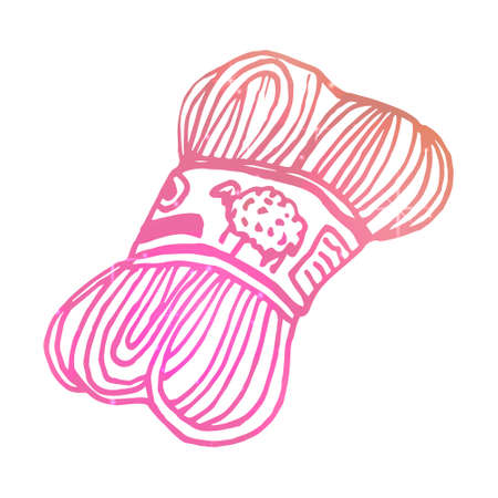 Vector simple abstract isolated illustration with a skein of sheep wool yarn, label. Knitting concept. You can use element in web design, banners. Texture of magical, pink, starry sky, galaxy.のイラスト素材