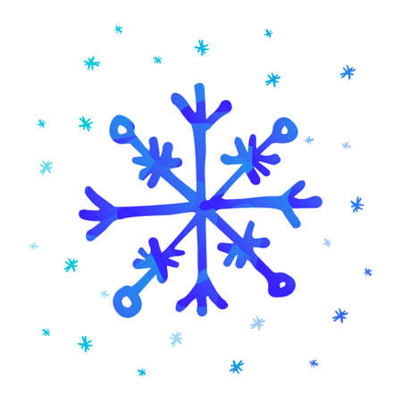 an imagen with painted blue textured snowflake