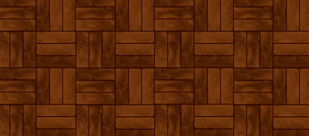 Vector image with top view of dark wooden parquetのイラスト素材