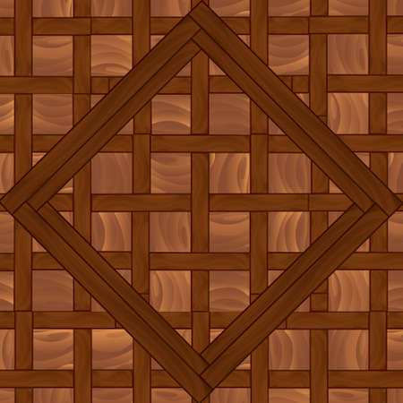 Vector image with top view of dark wooden parquetのイラスト素材