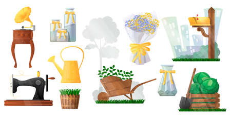 A Vector set elements in concept of spring.の写真素材