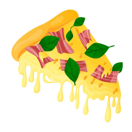 Vector isolated illustration with a piece of pizzaのイラスト素材