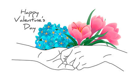 Vector isolated image two hands clasped togetherのイラスト素材