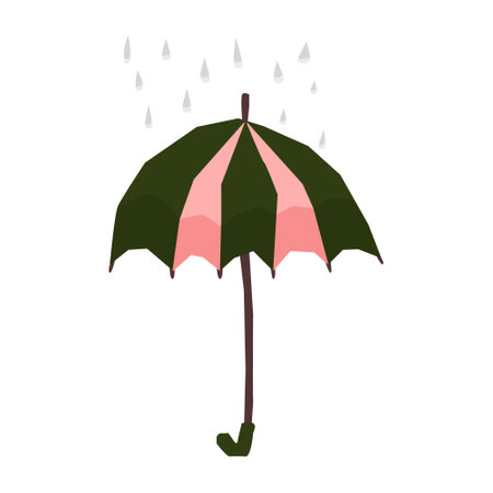 Vector isolated illustration with open umbrella. You can use in web design, postcard, banner, rtc.のイラスト素材