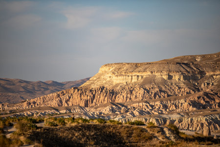 Beautiful landscape Cappadocia stone and old cave houses in Goreme national park Turkey.の写真素材