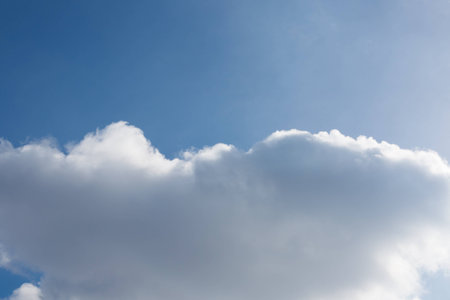 Blue sky on a bright sunny dayの写真素材