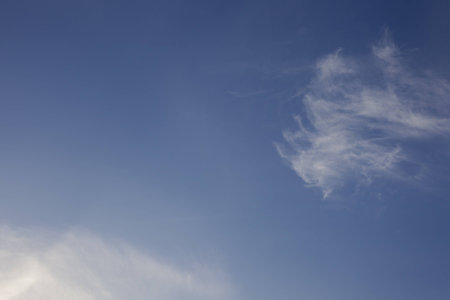 Blue sky on a bright sunny dayの写真素材