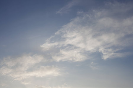 Blue sky on a bright sunny dayの写真素材