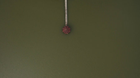 Beautiful picture shot on kvadrocopter. View from above.
