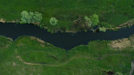 Beautiful picture top view shot from the drone