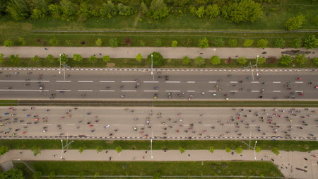 Beautiful picture top view shot from the droneの写真素材