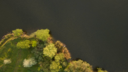 Beautiful picture top view shot from the droneの写真素材