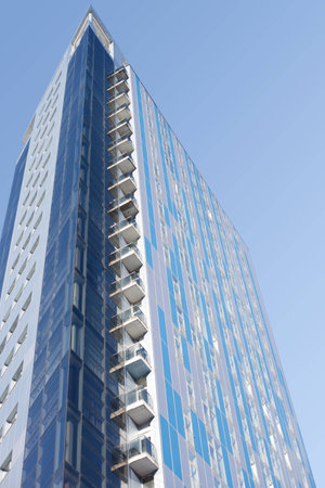 Modern skyscrapers against the skyの写真素材