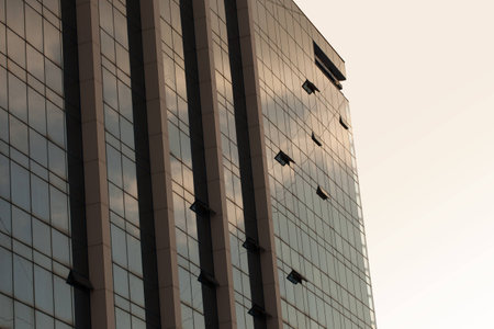 Office building against the sky in the cityの写真素材