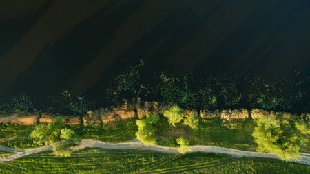 Beautiful picture top view shot from the droneの写真素材