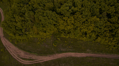 Beautiful picture top view shot from the drone