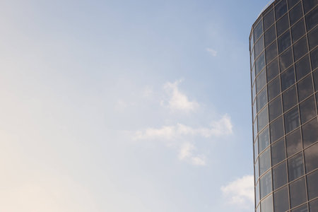 Office building against the sky in the city