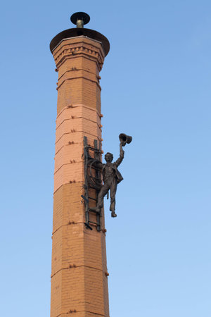 Beautiful architecture man against the skyの写真素材