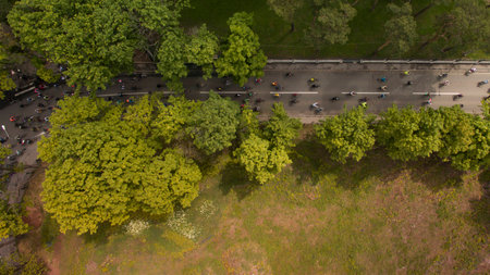 Beautiful top view shot from the droneの写真素材