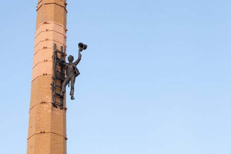 Beautiful architecture man against the skyの写真素材