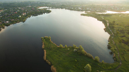 Beautiful picture top view shot from the droneの写真素材