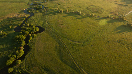 Beautiful scenery shot from the droneの写真素材