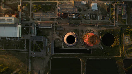 Beautiful Chernobyl scenery shot from the droneの写真素材