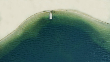 Beautiful beach scenery shot from the drone