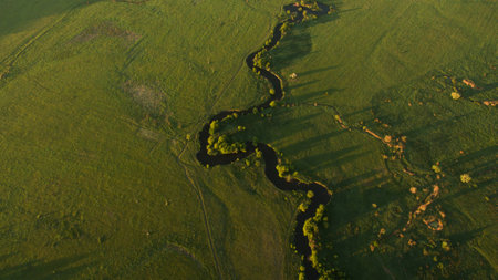 Beautiful scenery shot from the droneの写真素材