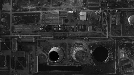Beautiful Chernobyl scenery shot from the droneの写真素材