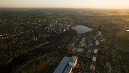 Beautiful Chernobyl scenery shot from the droneの写真素材