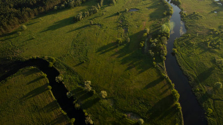 Beautiful scenery shot from the droneの写真素材
