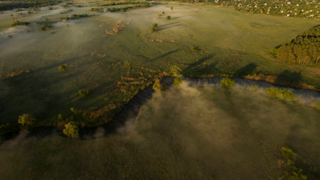 Beautiful scenery shot from the droneの写真素材