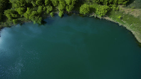 Beautiful sea scenery shot from the droneの写真素材