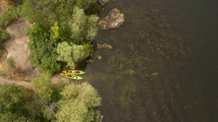 Beautiful sea landscape view from aboveの写真素材