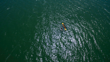 Sea in the summer view from aboveの写真素材