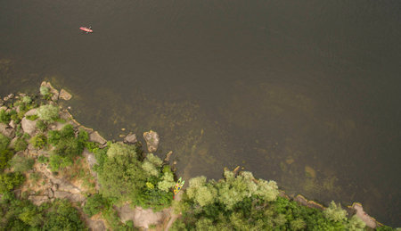 Beautiful sea landscape view from aboveの写真素材