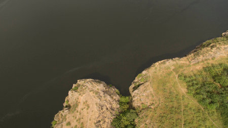 Beautiful sea landscape view from aboveの写真素材