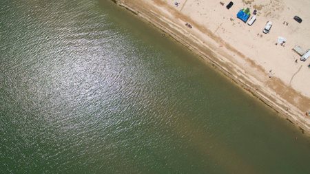 Beautiful sea landscape view from aboveの写真素材