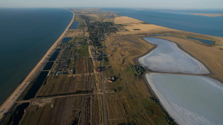 Beautiful sea landscape view from aboveの写真素材