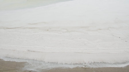 Beautiful salty white lake view from aboveの写真素材