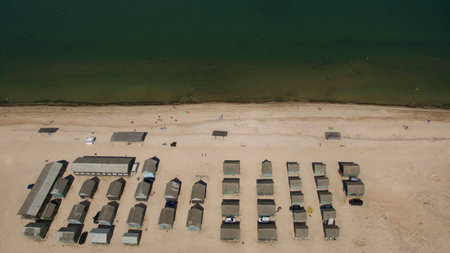 Beautiful beach view from aboveの写真素材