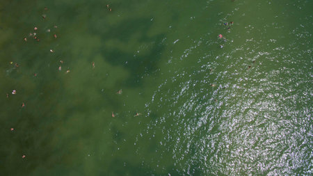 Beautiful beach view from aboveの写真素材