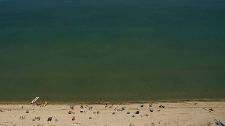 Beautiful beach view from aboveの写真素材